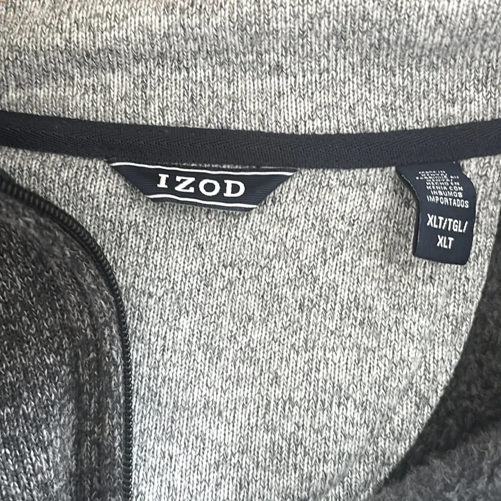 IZOD 1/4 Zip Grey Pullover Jacket. Men’s XLT. Neutral | Casual | Classic EUC